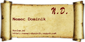 Nemec Dominik névjegykártya